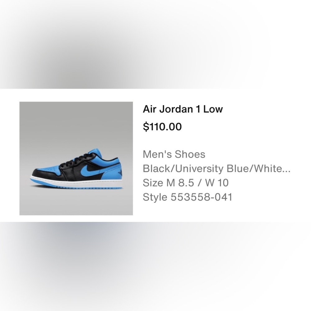 Nike Air Jordan 1 Low - Black and Blue Sneakers